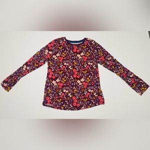 Wonder Nation Purple Long Sleeve Floral Shirt Youth XL